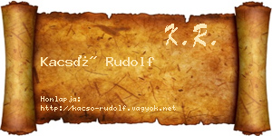 Kacsó Rudolf névjegykártya